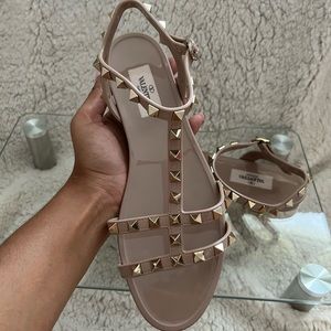 Pink Valentino Garavani Rockstud Jelly Sandals 38